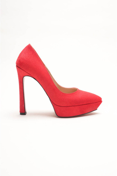 Ayakkabı Ateşi Women's Special Design Platform Shoes Siena Red Calf Suede