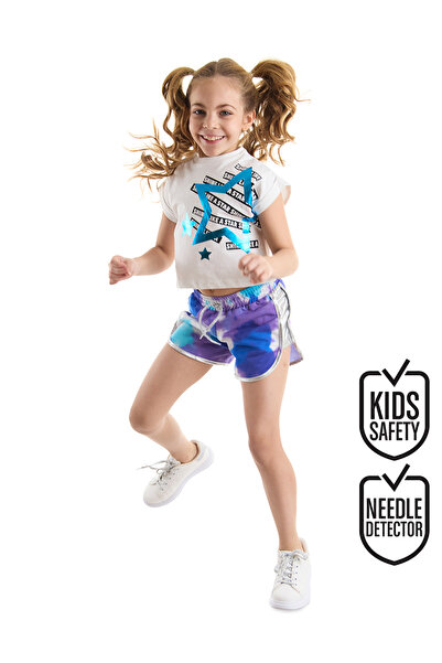 MSHB&G Синій зірковий комплект футболки та шортів для дівчаток