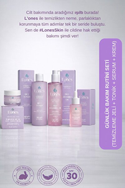 L'ones Skin Cilt Bakım Rutini Seti Günlük Haftalık ( Tüm cilt Tipleri)