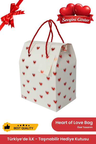 OGTWO Sevgililer Günü İçin Hediye Kutusu & Çanta Kırmızı Kalp Sevgili Hediye ...