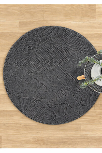 Frt Export Merinos Yuvarlak Garden Rölyef Kaymaz Taban Kesme Halı Yolluk