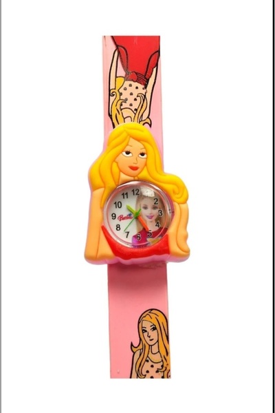 ZAVİRA Pempe Kız Çocuk Analog Kol Saati 3d Silikon Kordon Barbie Pat Pat