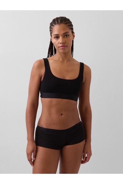 GAP Kadın Siyah Organik Pamuk Stretch Logo Bralet
