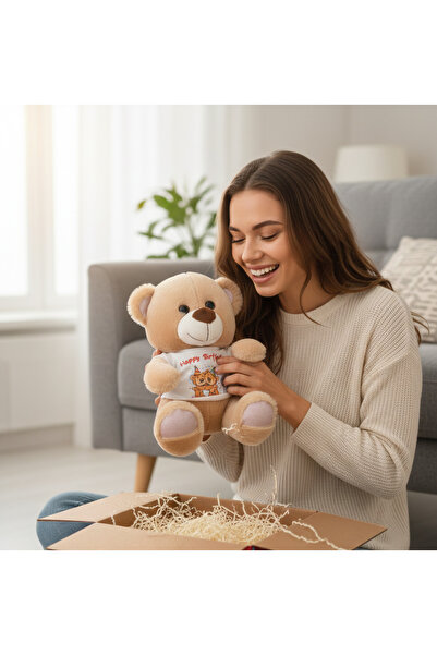 SELAY TOYS Peluş Ayıcık Tişörtlü Ayıcık Hediyelik Oyuncak Pelüş Ayı Doğum Gün...