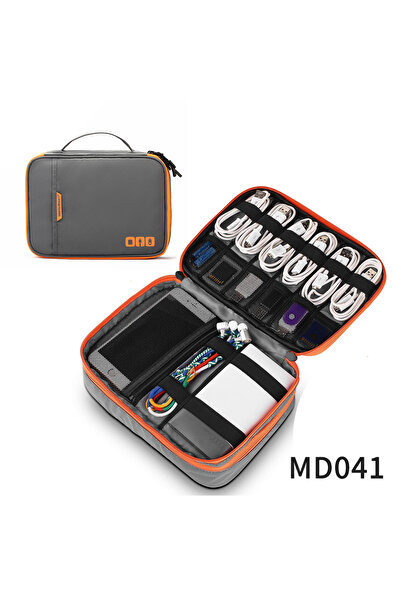 Choice حقيبة سفر رمادية اللون لحمل ملحقات الأجهزة الإلكترونية المحمولة، حقيبة...