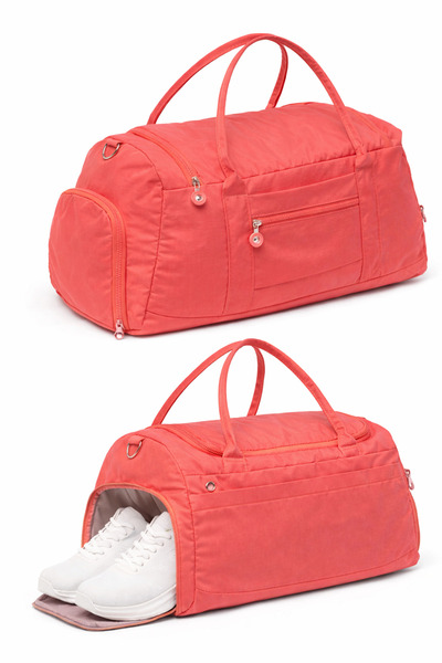 KAFF 0818 Model Salmon Crinkle Fabric - Waterproof, Pocket, Shoulder Strap Sp...