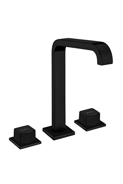 Eca Royal Ankastre Lavabo Bataryası 3 Delikli Tezgah Üstü Mat Siyah 102105666C1