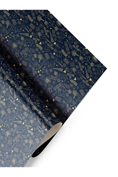 Share the Love ورق تغليف أزرق "هو هو هو" - ورق تغليف هدايا عيد الميلاد بطابع ...