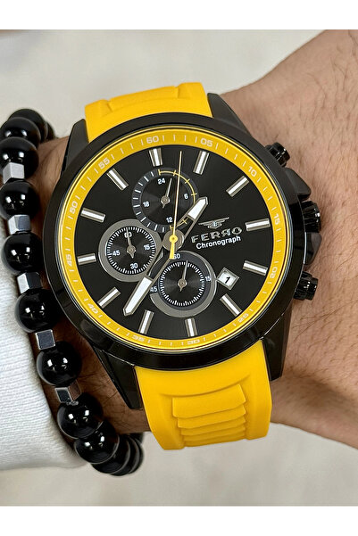 FERRO Sarı Silikon Kordon Erkek Kol Saati FM31359D-ZN