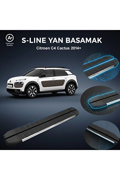 beyaztuning Citroen C4 Cactus S-Line Premium Krom Yan Basamak 2014 Sonrası