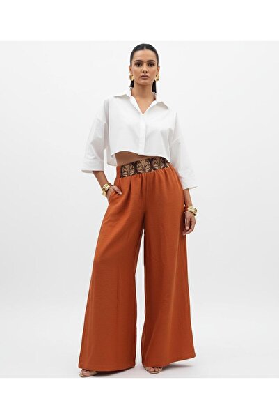 Su Koleksiyon Sahra Bohem Wide-Leg Pants / Tile