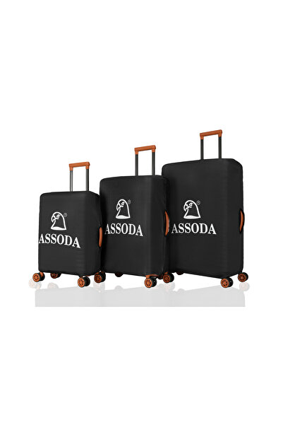 Assoda Black 3-piece suitcase cover set - fabric