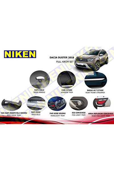 Niken Dacia Duster Full Krom Seti Komple Nikelaj Kaplama 2018-2019-2020