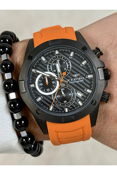 FERRO Turuncu Silikon Kordon Erkek Kol Saati FM31361D-ZL