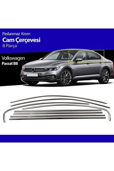 Niken Volkswagen Passat B8 Cam Çıtası Kromu Nikelajı 2015-2019 Arası