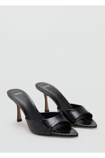 MANGO Woman Timsah derisi görünümlü topuklu sandalet