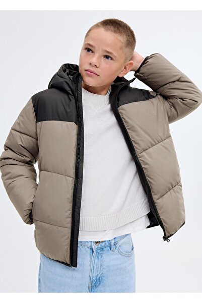 MANGO Kids İki renkli kapitone anorak