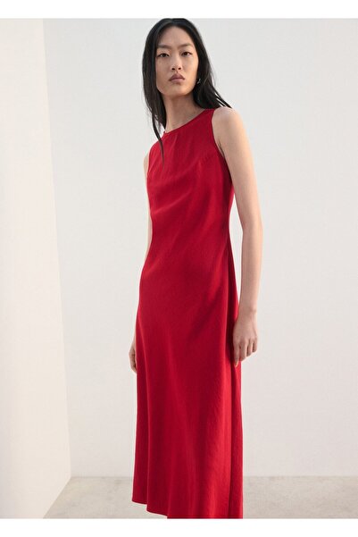 MANGO Woman Evaze midi elbise