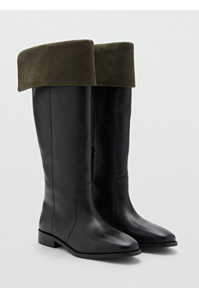 Mango Teen Süet deri uzun çizme