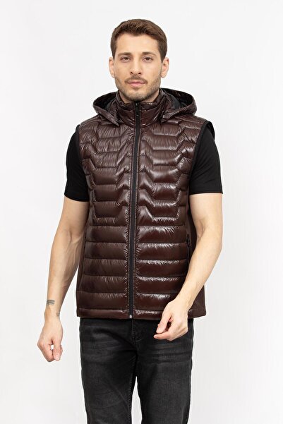 BOSS Su İtici Regular Fit Kapüşonlu Kuş Tüyü Dolgulu Şişme Yelek Erkek YELEK ...
