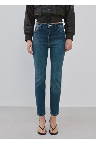 MANGO Woman Claudia dar kesim crop jean pantolon