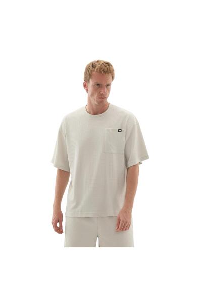 Under Armour A1383106-110 Ua Rival Waffle Crew Tricou pentru bărbați Crem