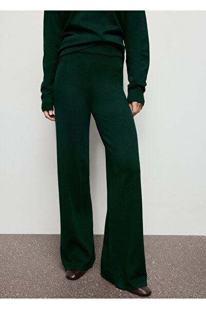 MANGO Woman Dikiş detaylı triko pantolon