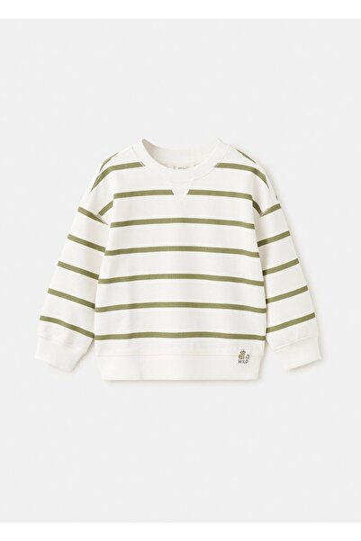 MANGO Baby Çizgili koton sweatshirt