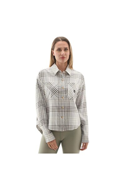 Converse 10027406-286 Flannel Button-Down Oversızed Shırt Gri