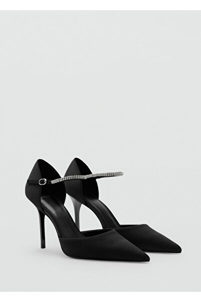 MANGO Woman Strass taş detaylı bantlı topuklu ayakkabı