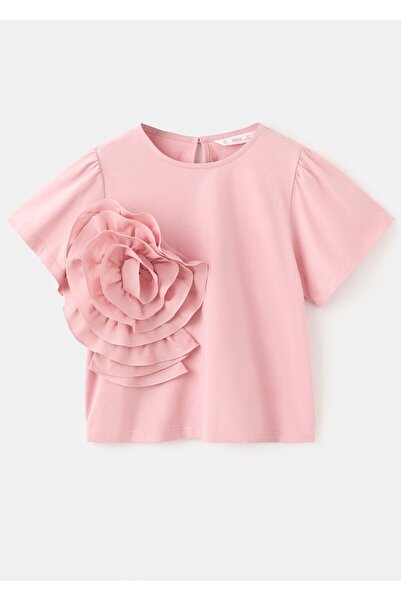 MANGO Kids Kabartmalı çiçek desenli tişört