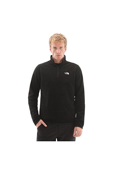 THE NORTH FACE F0A8D0QJK31-R M Glacıer Fleece 1-4 Zıp Jacket Erkek Ceket Siyah