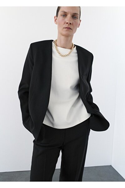 MANGO Woman Klapasız kumaş blazer ceket