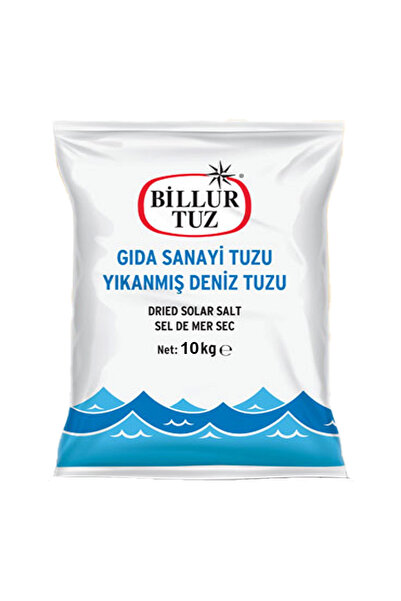 Billur Tuz Gıda Sanayi Tuzu 10 kg Yıkanmış Deniz Tuzu İyot İlavesiz