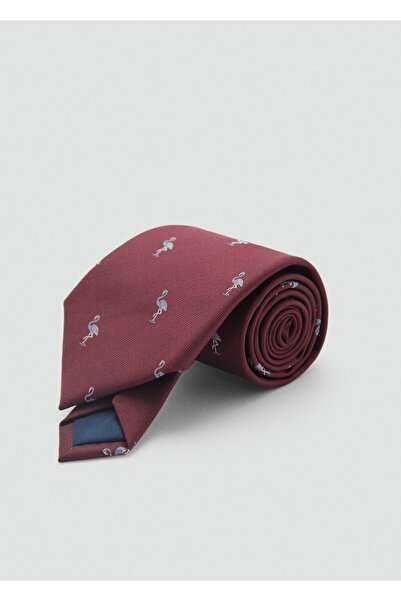 MANGO Man Hayvan desenli dut ipek kravat