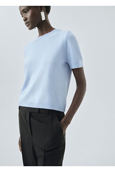 MANGO Woman Kısa kollu yün kazak