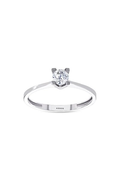 Assos Pırlanta Altın Tektaş Yüzük - 14K