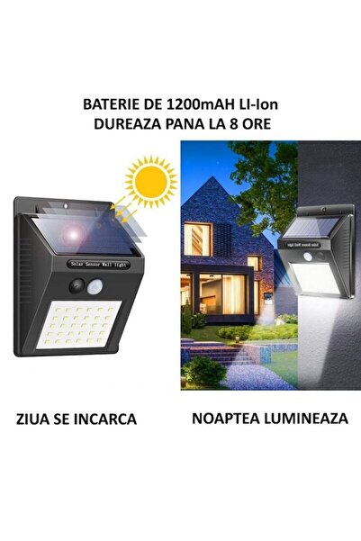 STOREONLINE Set 3 Lampi Solare LED cu Senzor de Miscare, Iluminare Automata Exterior