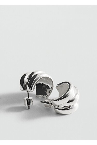 MANGO Woman Kabartmalı yarım halka küpe