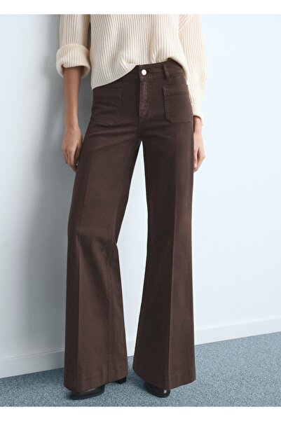 MANGO Woman Wideleg cepli jean pantolon