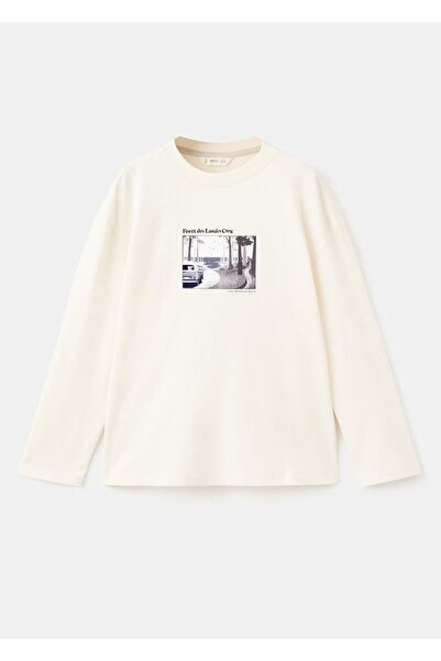 MANGO Kids Desenli pamuklu tişört