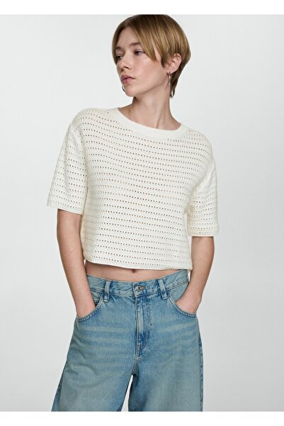 MANGO Woman Ajur detaylı triko kazak