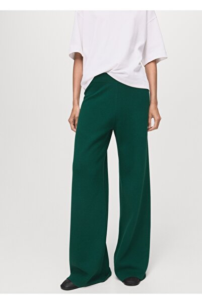 MANGO Woman İnce triko düz kesim pantolon