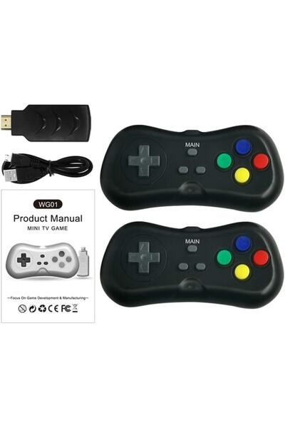 STOREONLINE Consola Retro Wireless cu 620 Jocuri Clasice, 2 Controllere si Conectare USB la TV