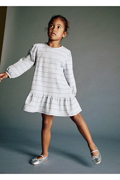 MANGO Baby Çizgili pamuklu elbise