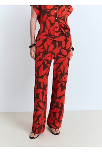 MANGO Woman Çiçekli pantolon