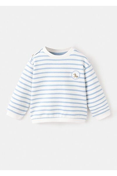 MANGO Baby Çizgili koton sweatshirt