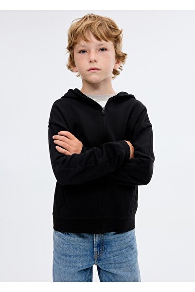 MANGO Kids Fermuarlı kapüşonlu sweatshirt