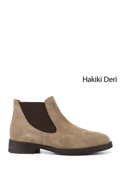 GÖNDERİ(R) Women's Mink Suede Heeled Genuine Leather Chelsea Boots