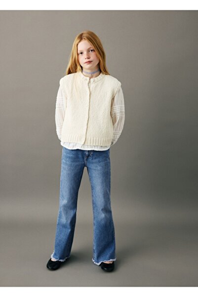 MANGO Kids Dikişsiz flare jean pantolon